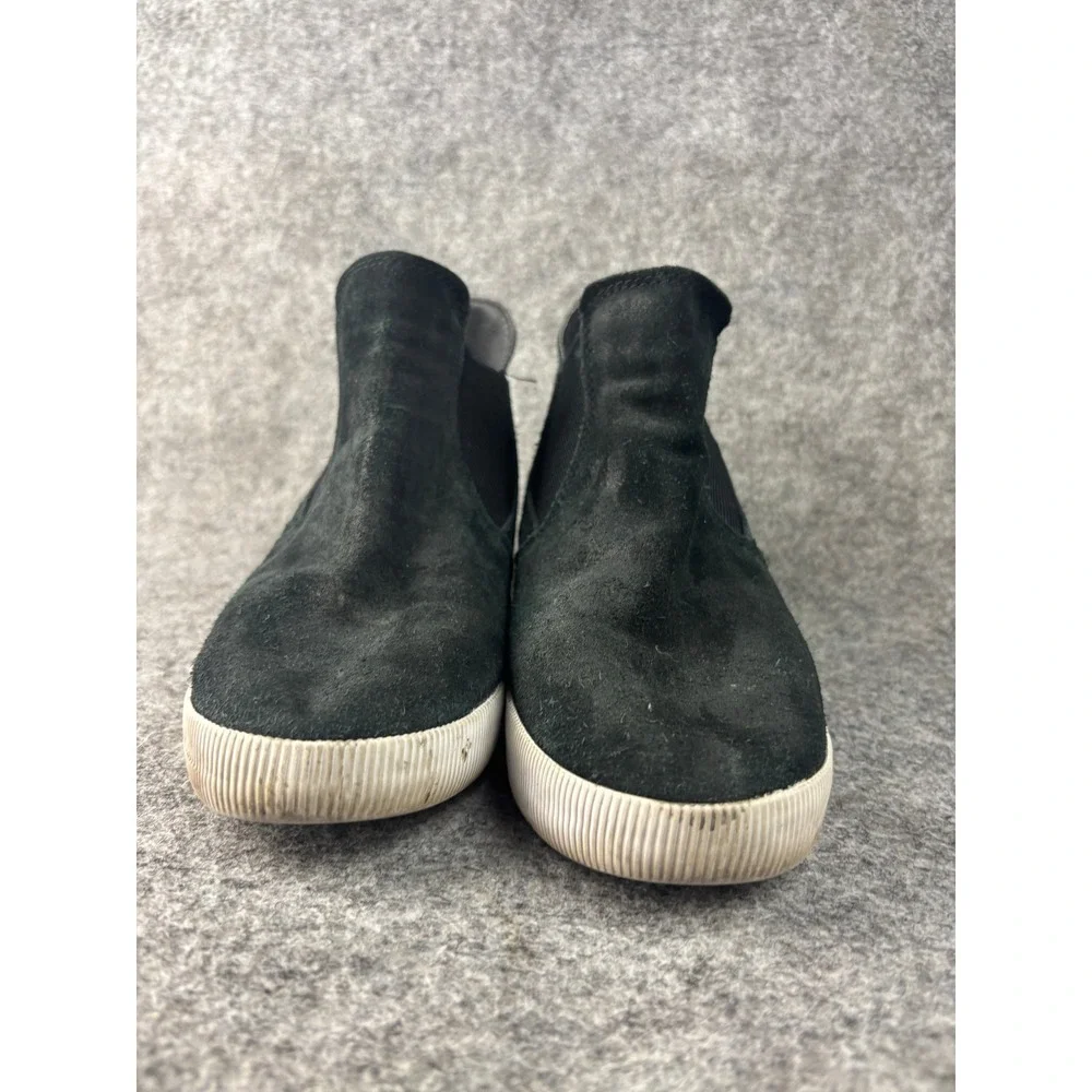 Sorel Out N About Chelsea Wedge Sneakers Womens 8 Black Suede Booties